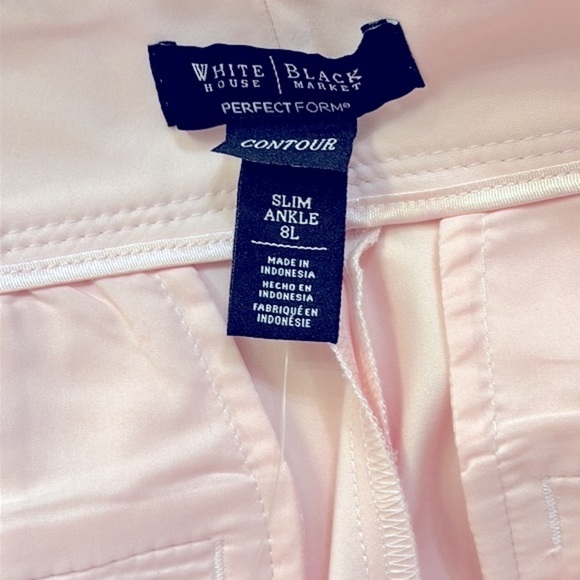 NWT Women’s White House Black Market Pink Perfect Form Contour Slim Ankle Pants - Picture 8 of 10